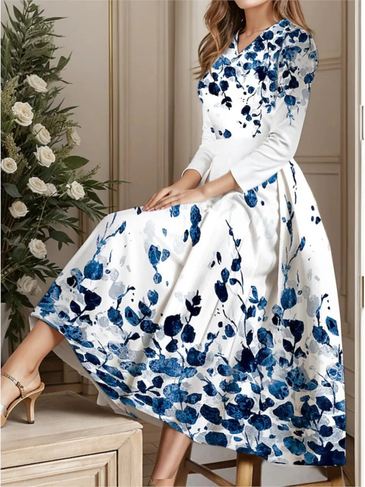 Casual Floral Print Vintage Dress