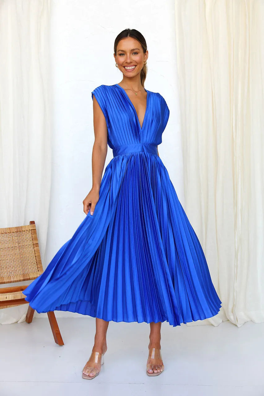 Pleated Skirt Women's Solid Color