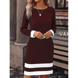 New Fashion Tight Fitting Color Blocked Dress
