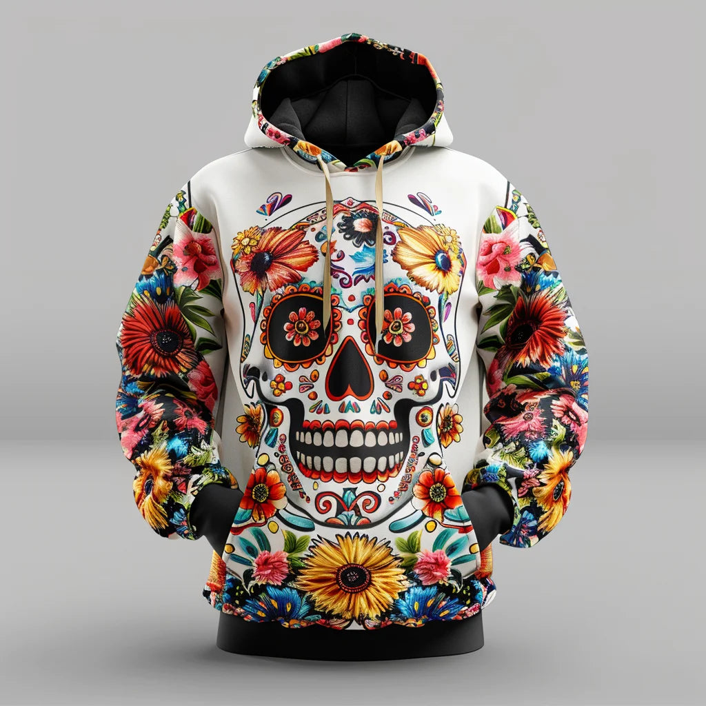 5XL Mexican Traditional Retro Style 3D Digital Printed Hoodie