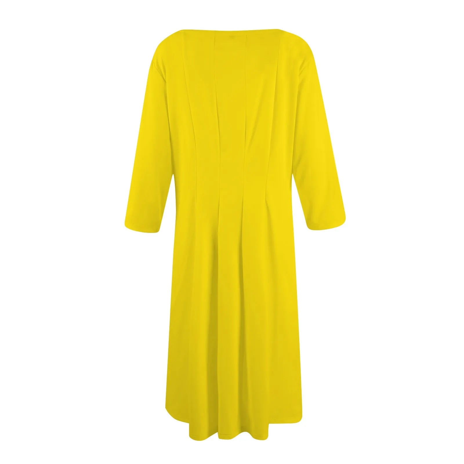 Three Quarter Sleeve Solid Color Dress