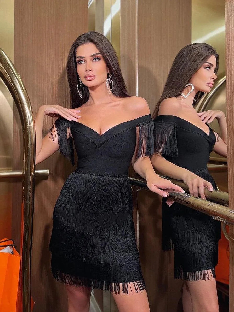 Women Evening Dresses Sexy Big V Neck