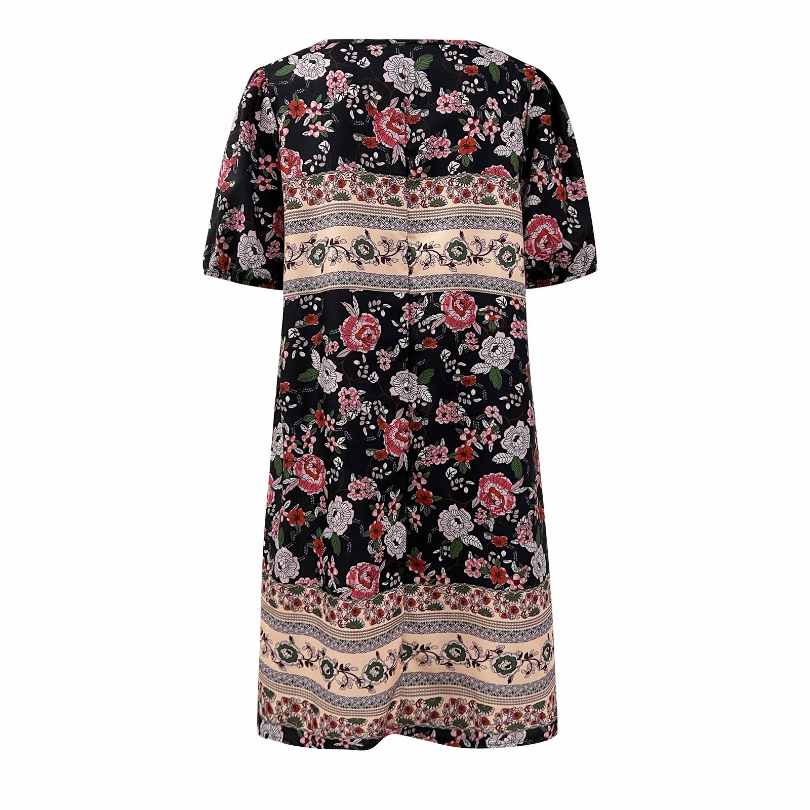 Women Boho Floral Print Tie Up Dresses
