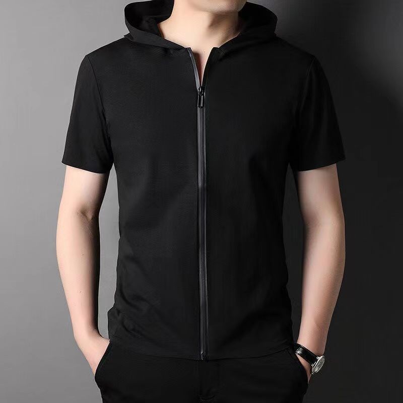 Men Summer Trend Stand Collar Zipper