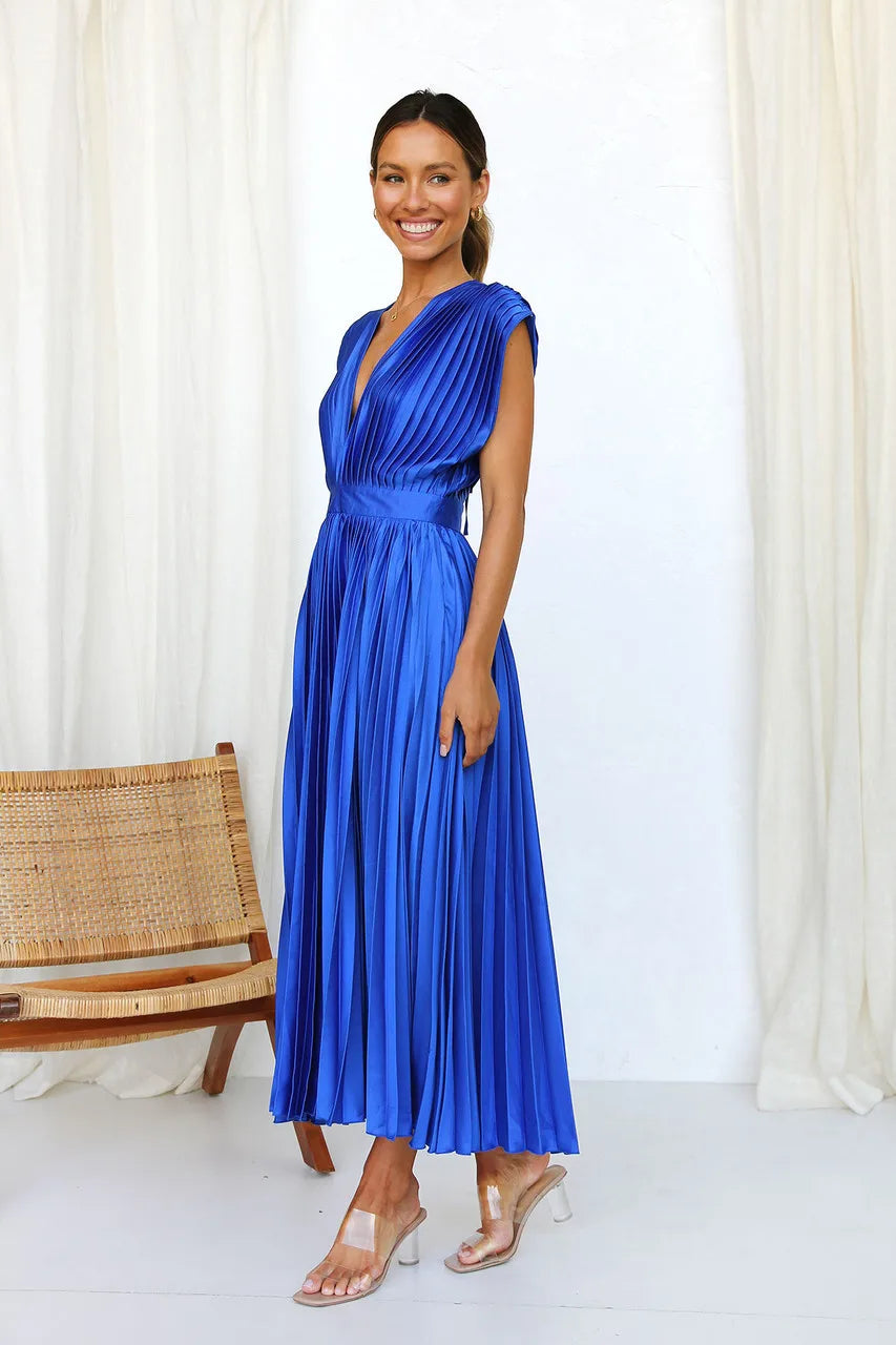 Pleated Skirt Women's Solid Color