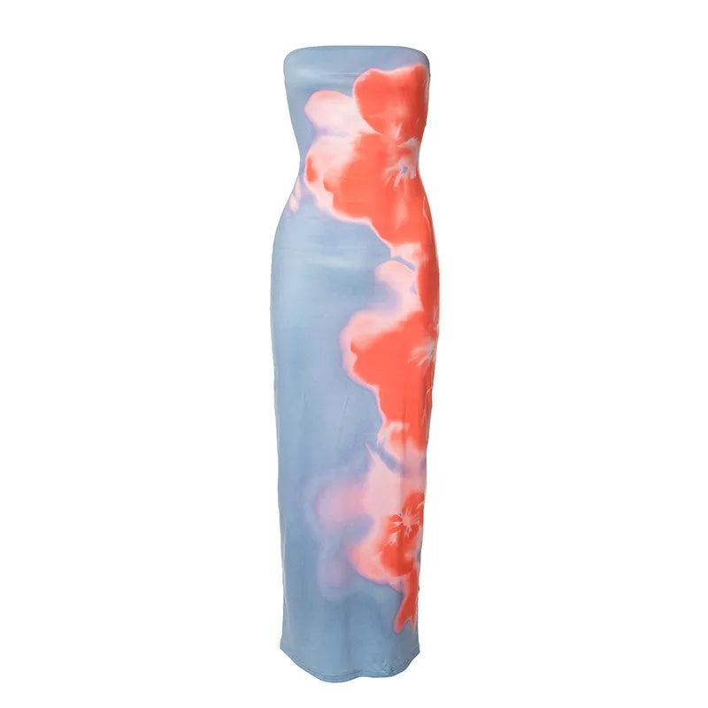 Streetwear Fashion Print Casual Slim Dress