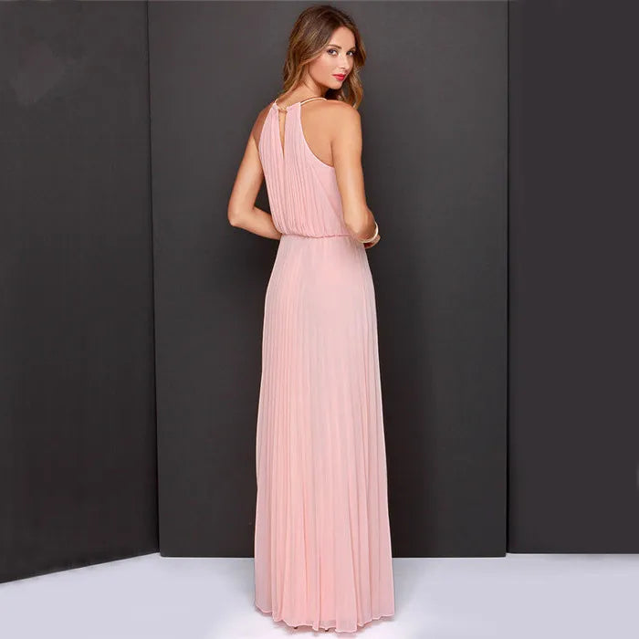 Women's hollow backless pleated skirt