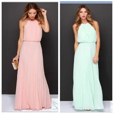 Women's hollow backless pleated skirt