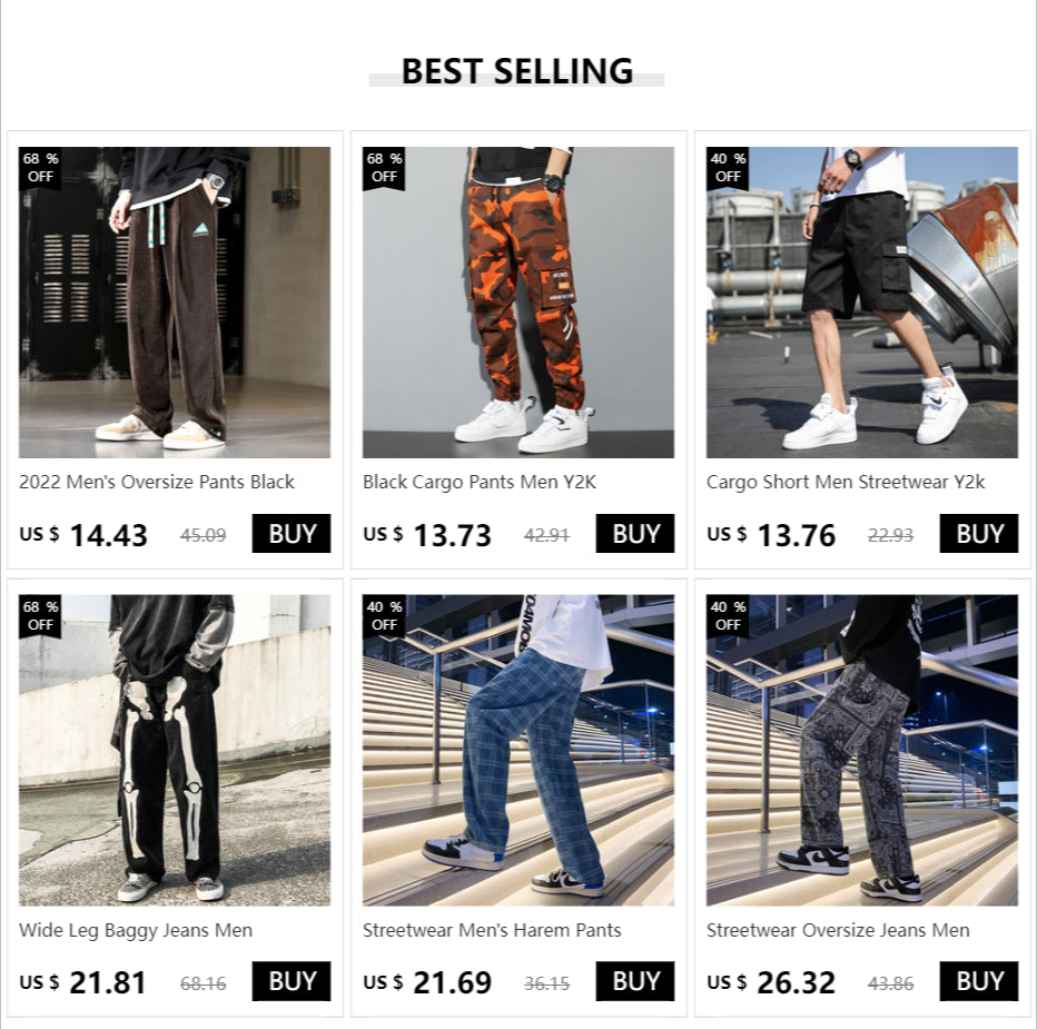 Black Cargo Pants Men