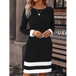 New Fashion Tight Fitting Color Blocked Dress