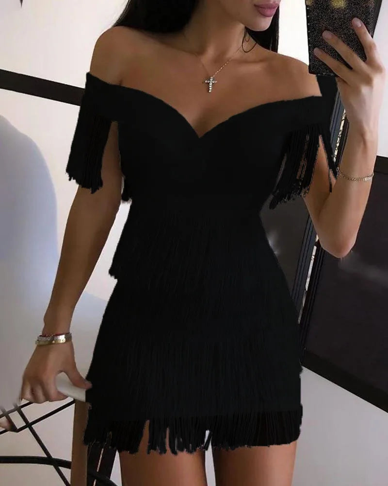 Women Evening Dresses Sexy Big V Neck