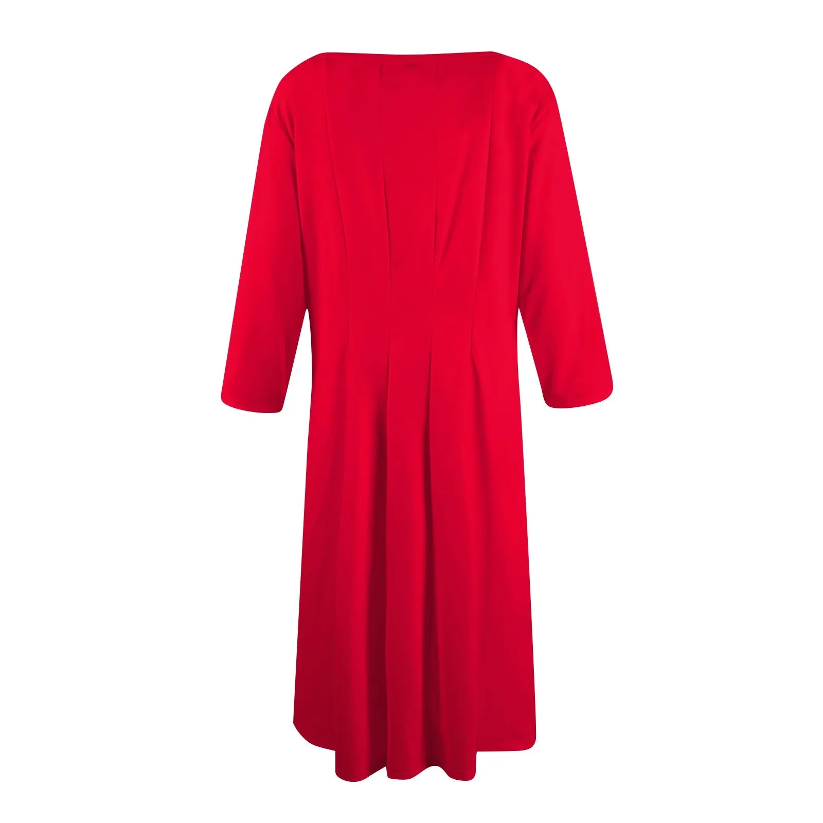 Three Quarter Sleeve Solid Color Dress
