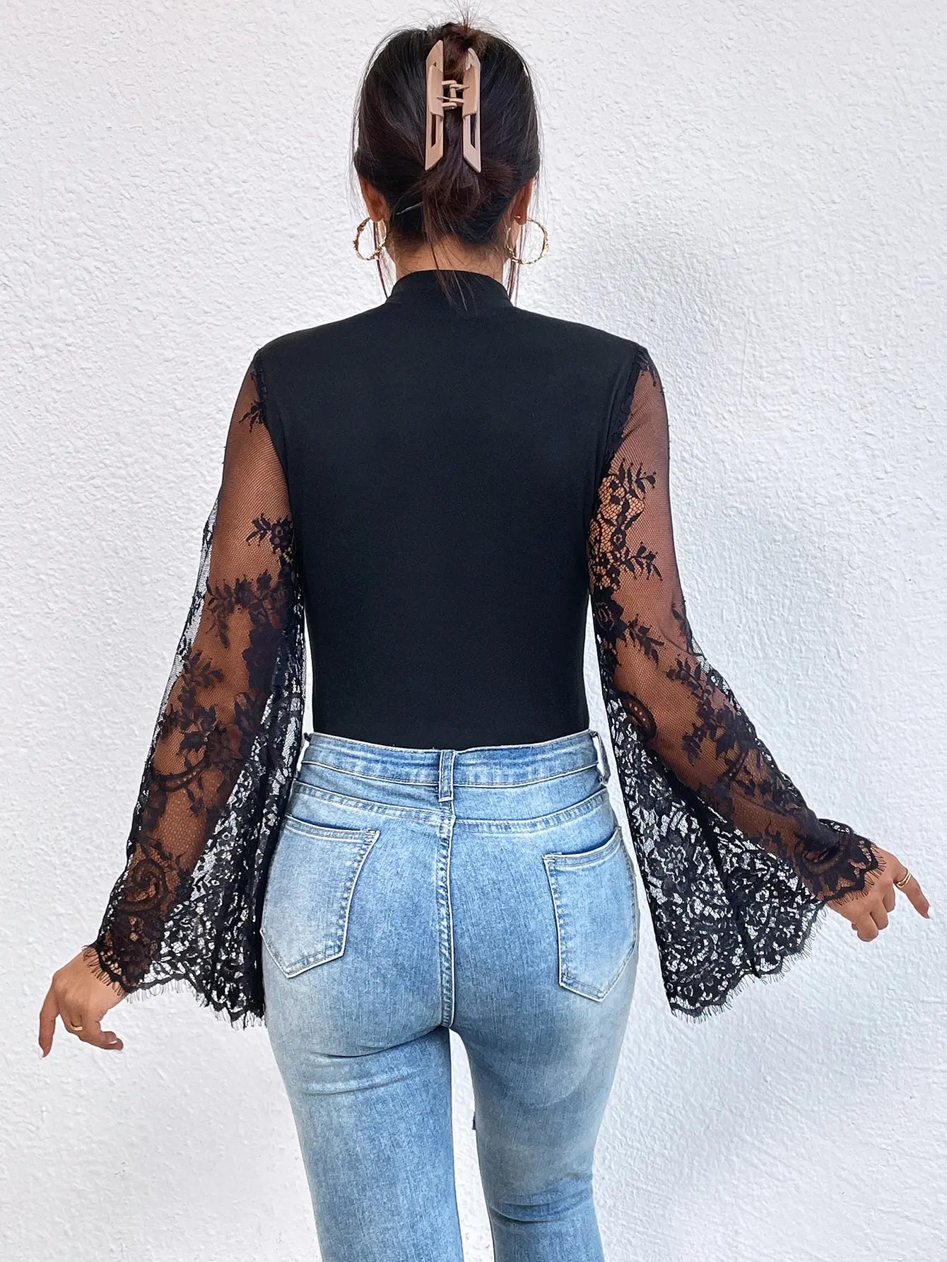 New Summer Cloths Women's Black Lace Patchwork