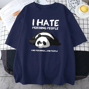 Lazy Panda I Hate Morning People Cartoons Short Sleeve