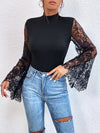 New Summer Cloths Women's Black Lace Patchwork
