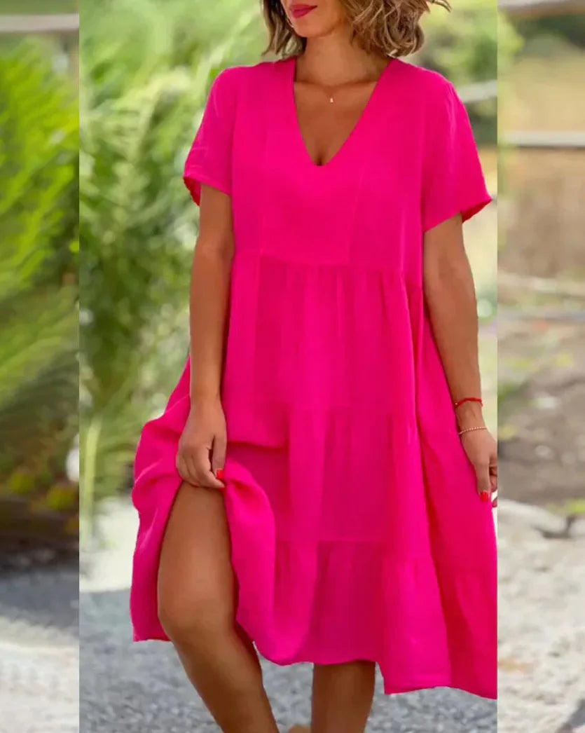 Women V Neck Short Sleeve