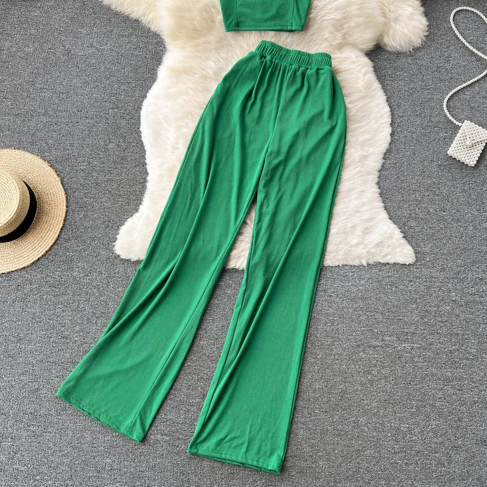 Women Solid Sexy Two Pieces Sets
