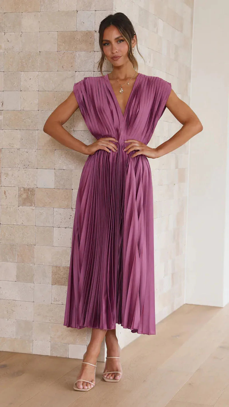 Pleated Skirt Women's Solid Color