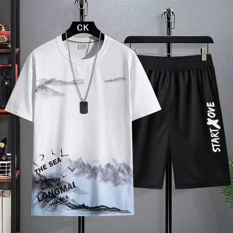 Men's Summer Shorts Set Gym Outfit