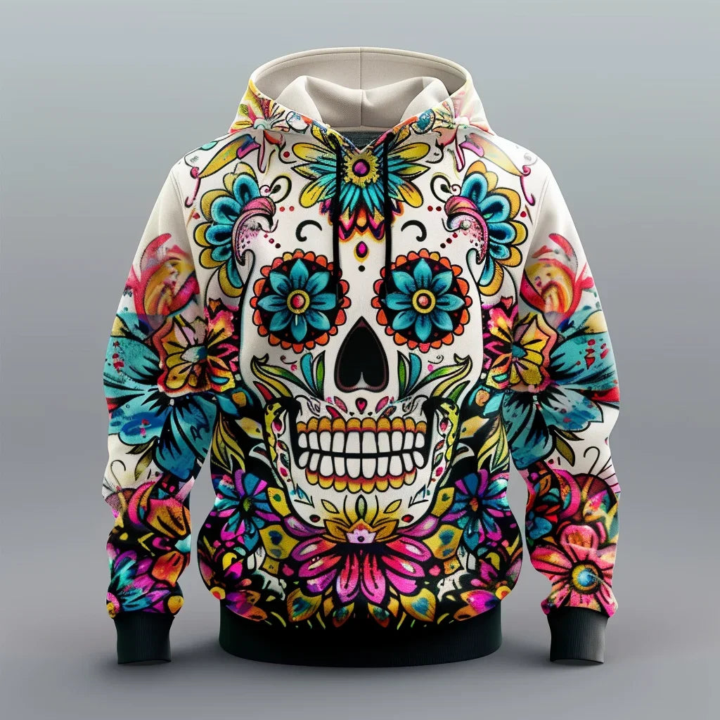 5XL Mexican Traditional Retro Style 3D Digital Printed Hoodie