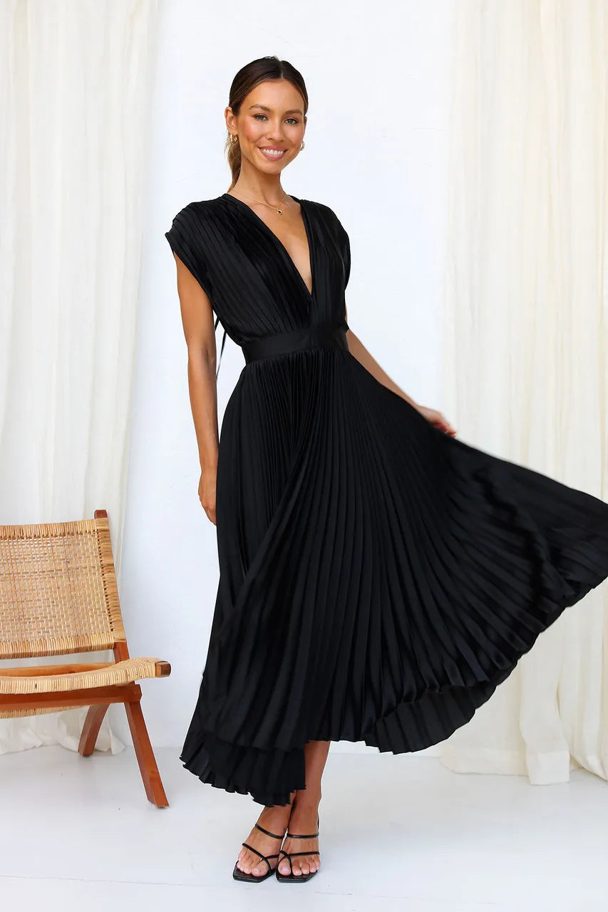 Pleated Skirt Women's Solid Color