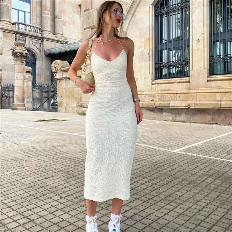 Candyhot Elegant Strapless Halter Dress