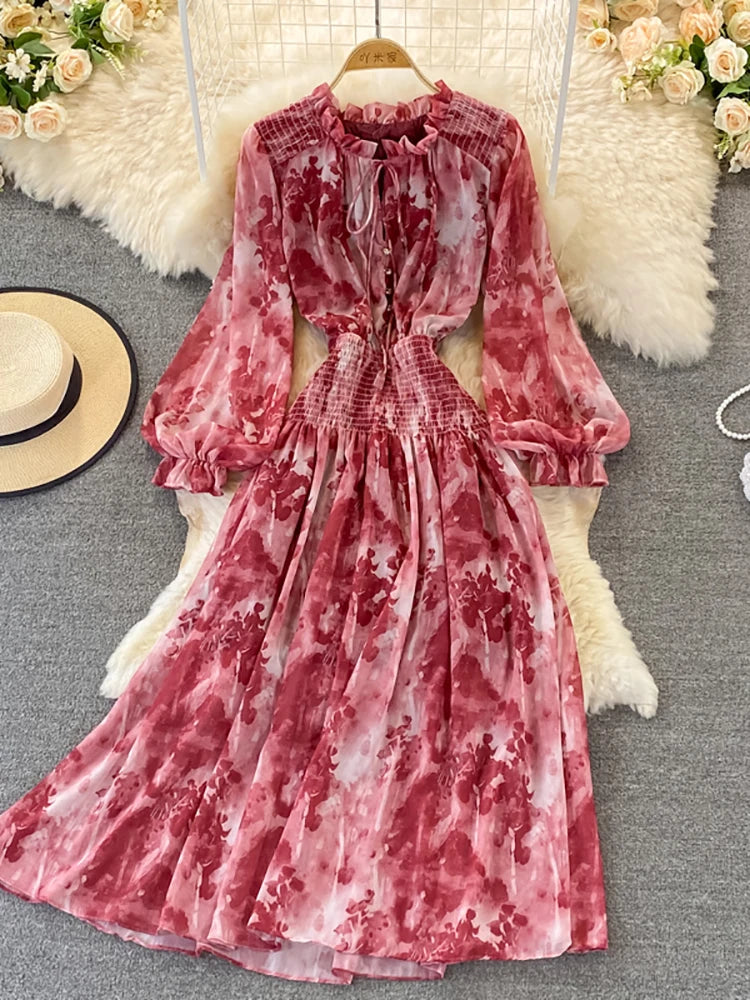 Autumn Women Printed Long Dress