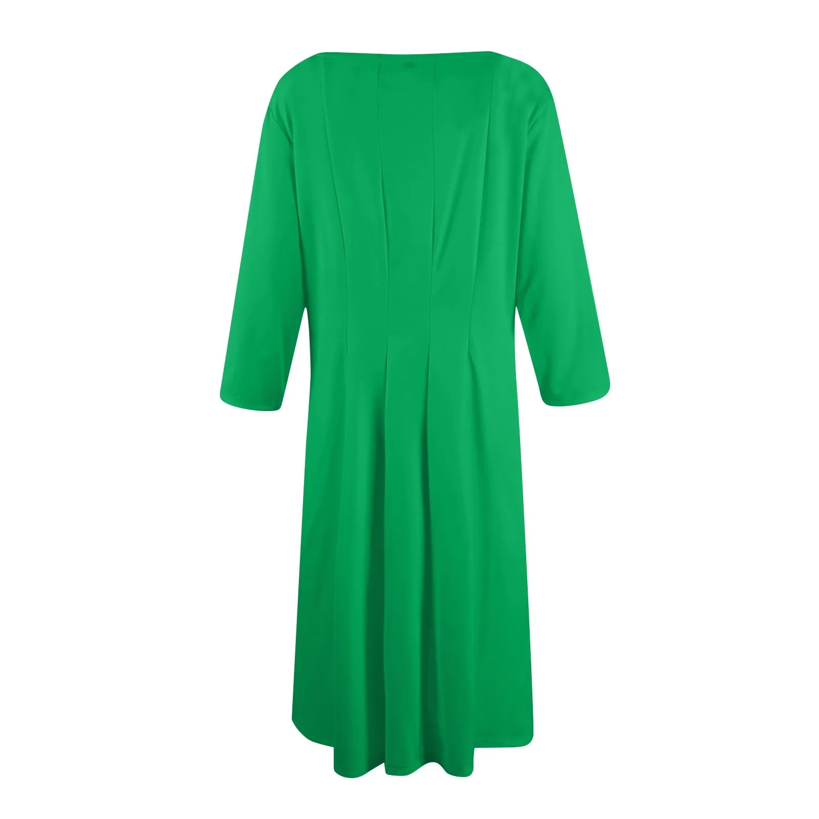 Three Quarter Sleeve Solid Color Dress