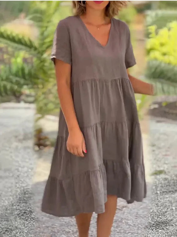 Women V Neck Short Sleeve