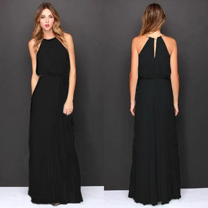 Women's hollow backless pleated skirt