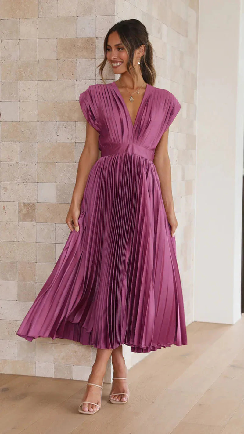 Pleated Skirt Women's Solid Color
