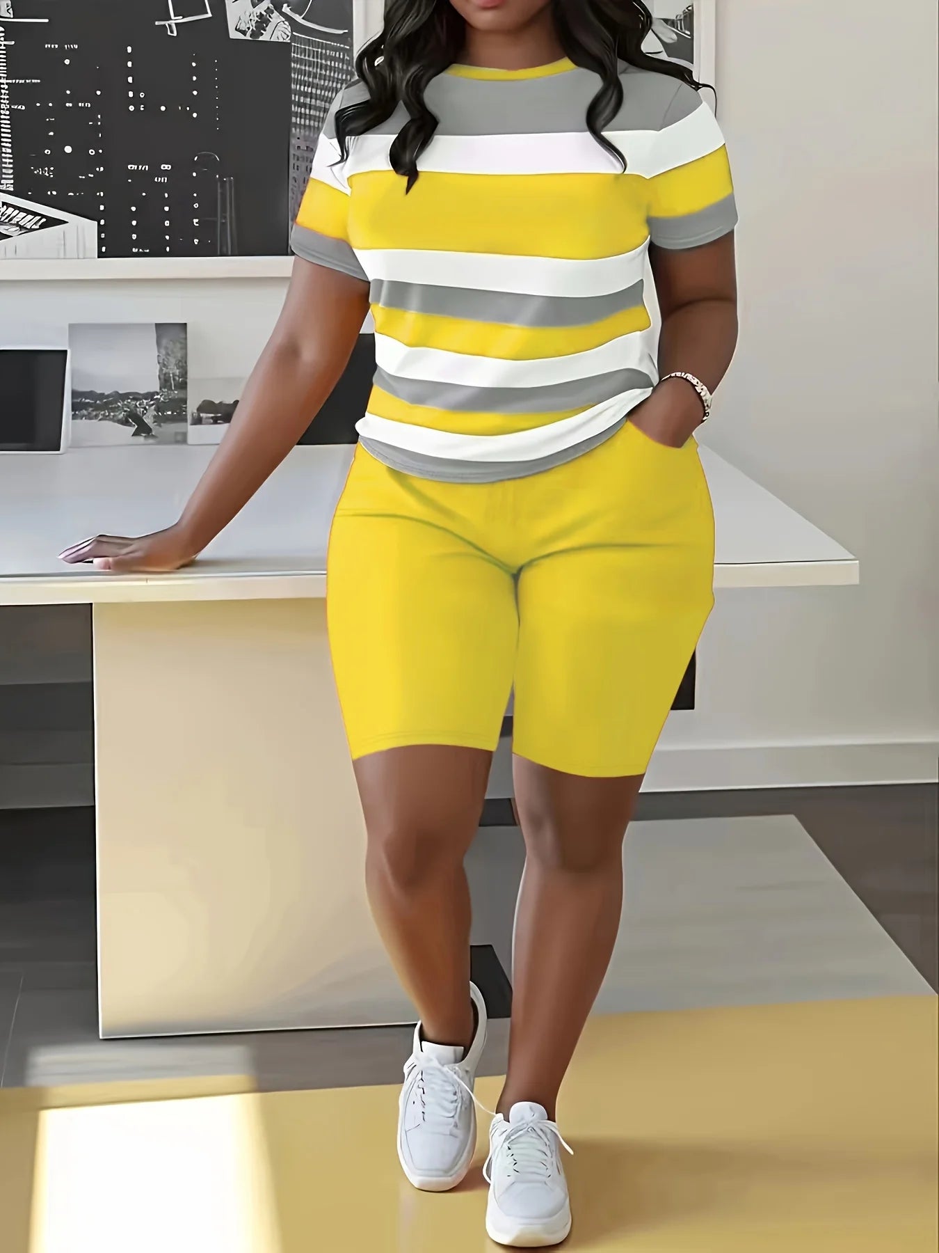Trendy Plus Size Women's Two Piece Set