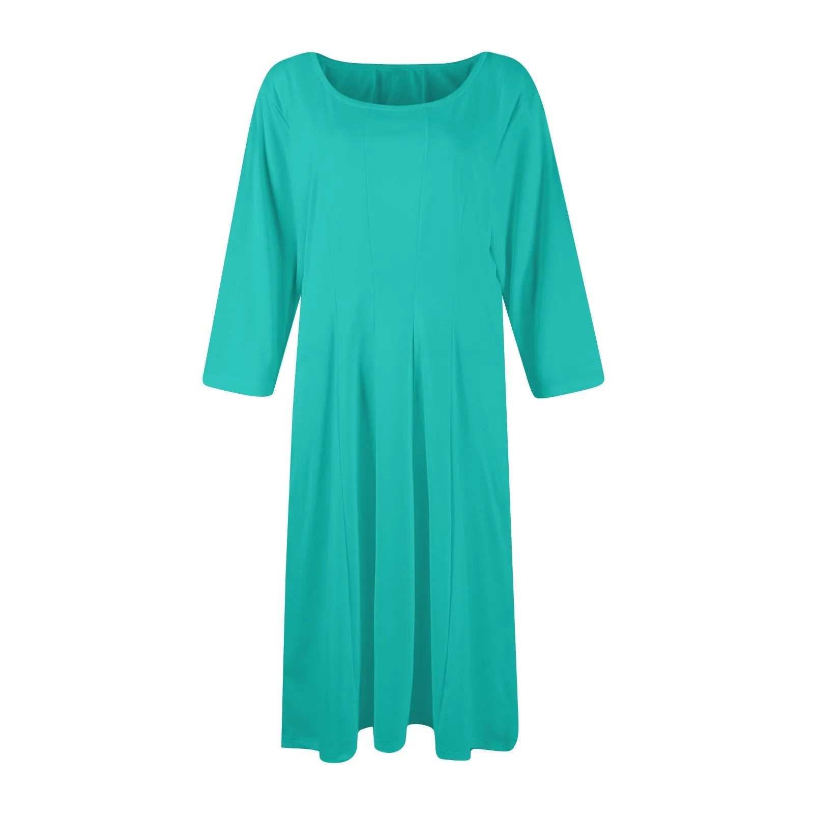 Three Quarter Sleeve Solid Color Dress