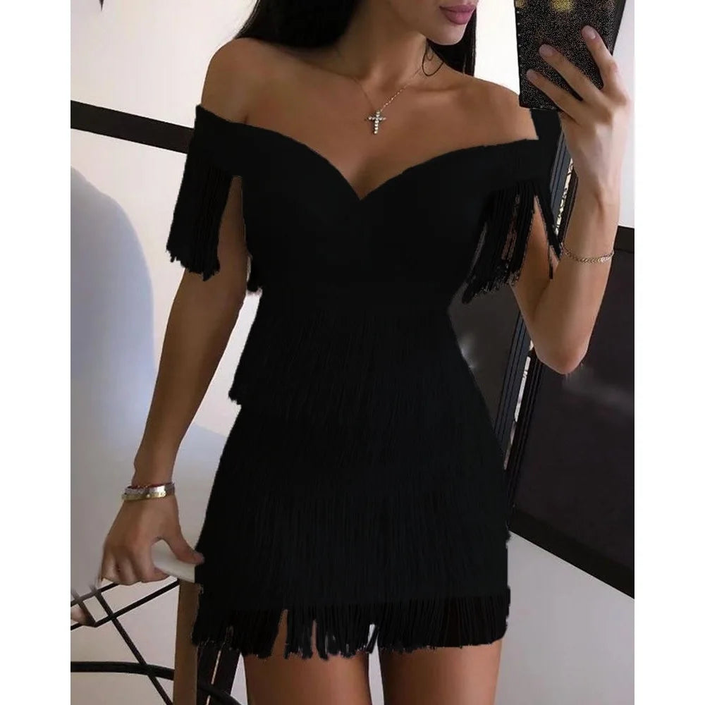 Women Evening Dresses Sexy Big V Neck