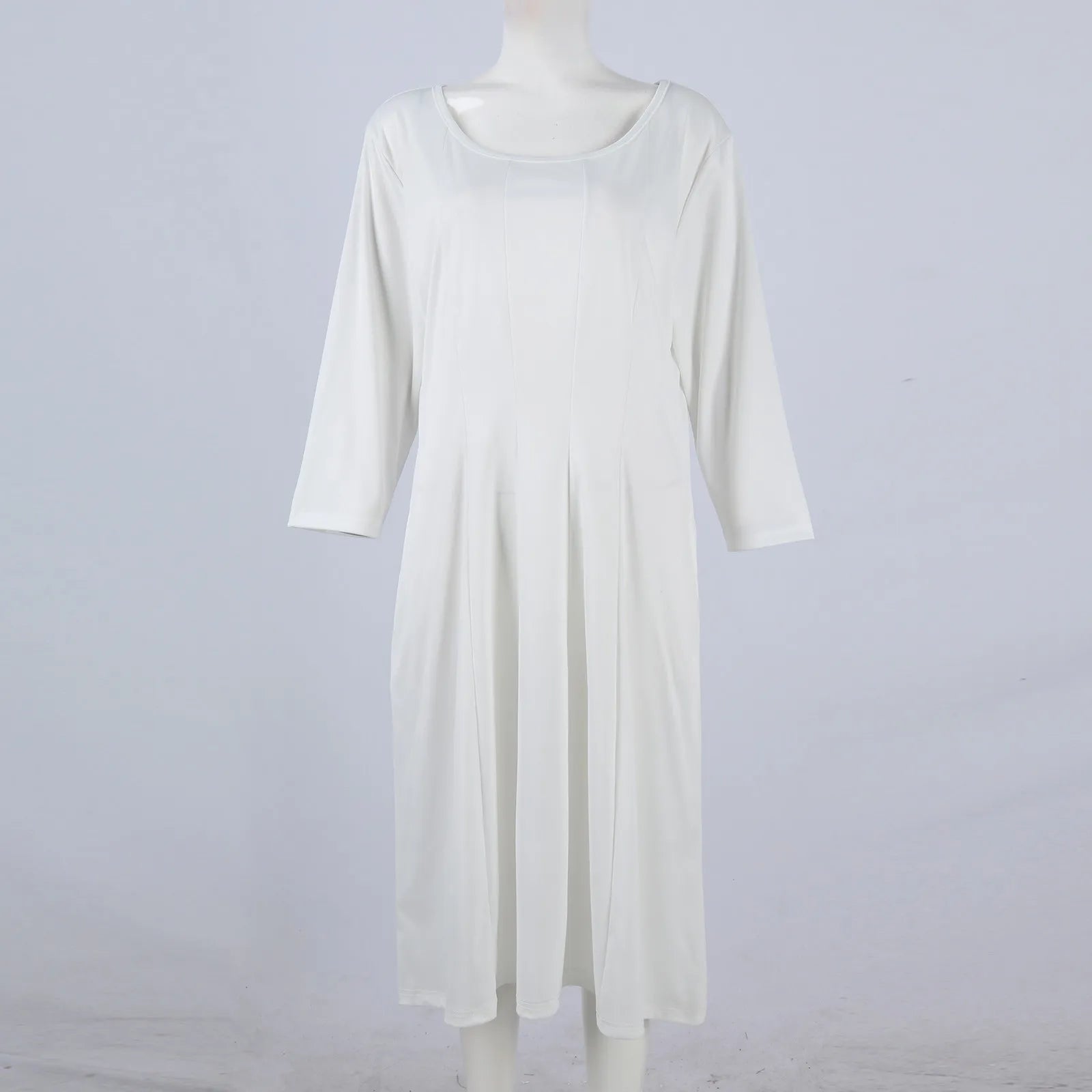 Three Quarter Sleeve Solid Color Dress