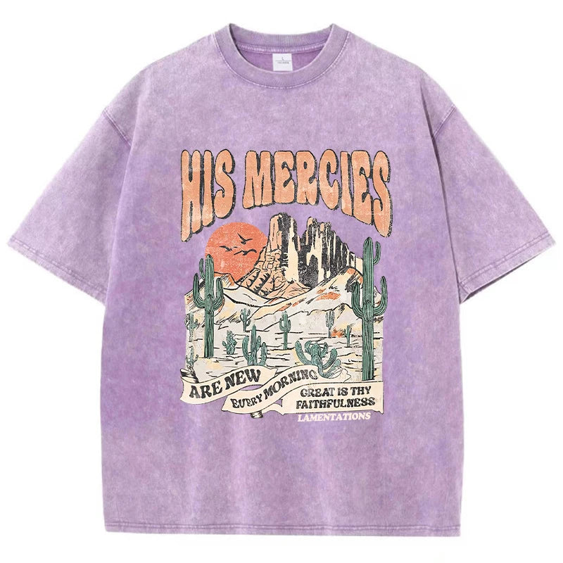 His Mercies Are New Every Morning Female T-Shirt Casual Sport T Shirts Summer Breathable Clothing Cool Street Short Sleeve