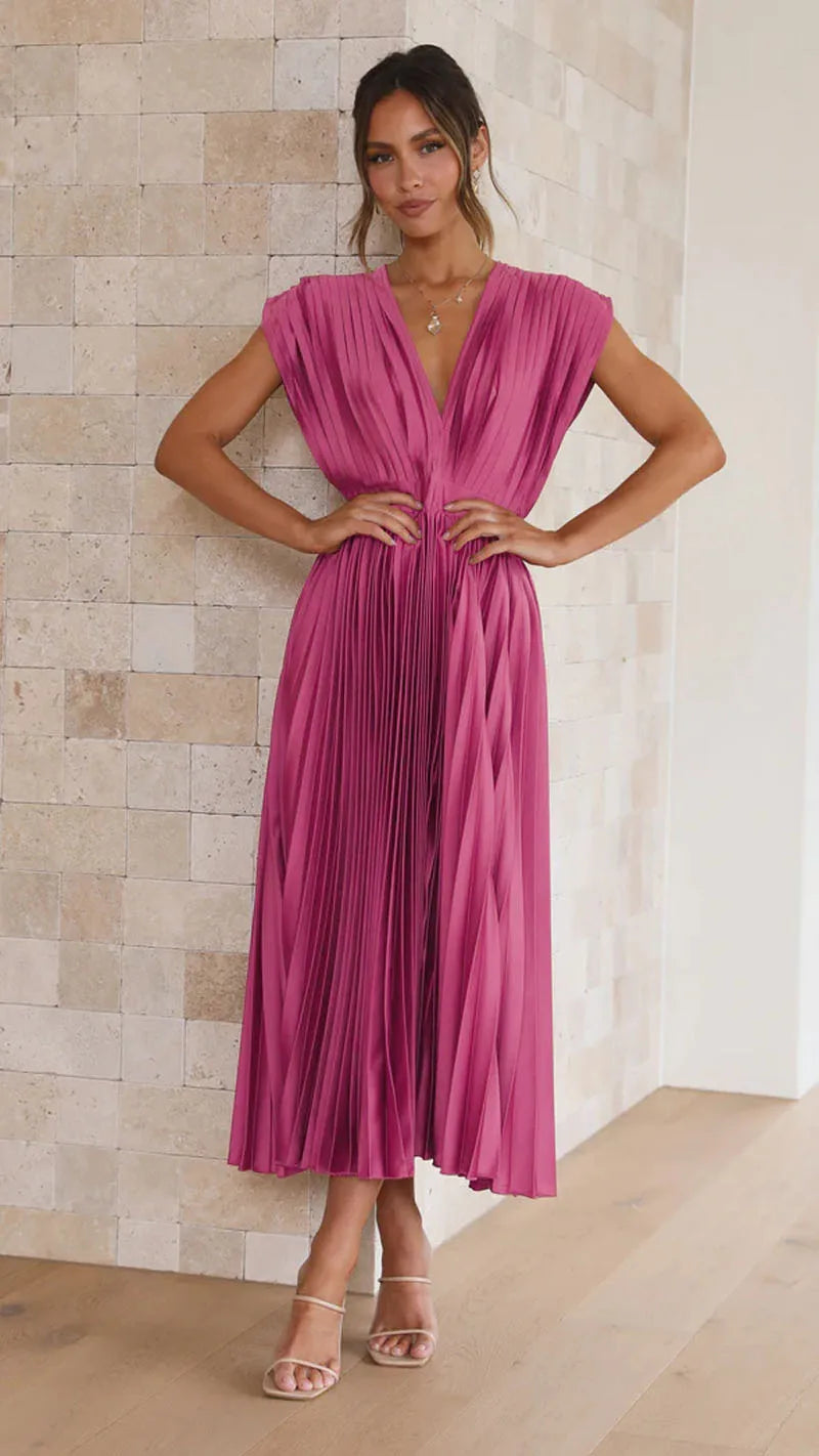 Pleated Skirt Women's Solid Color