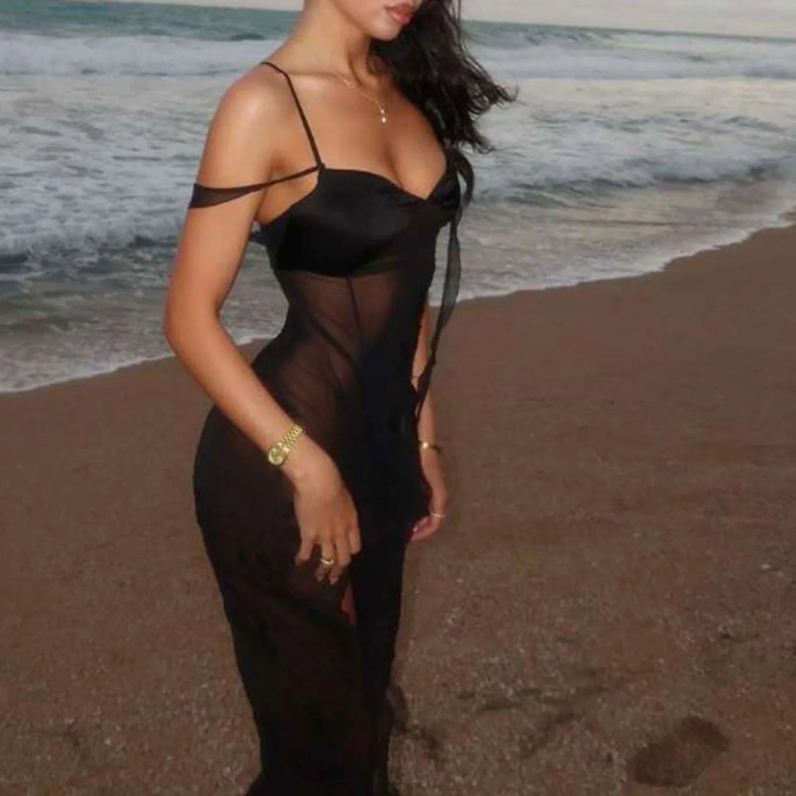 Sexy See Through Mesh Dress