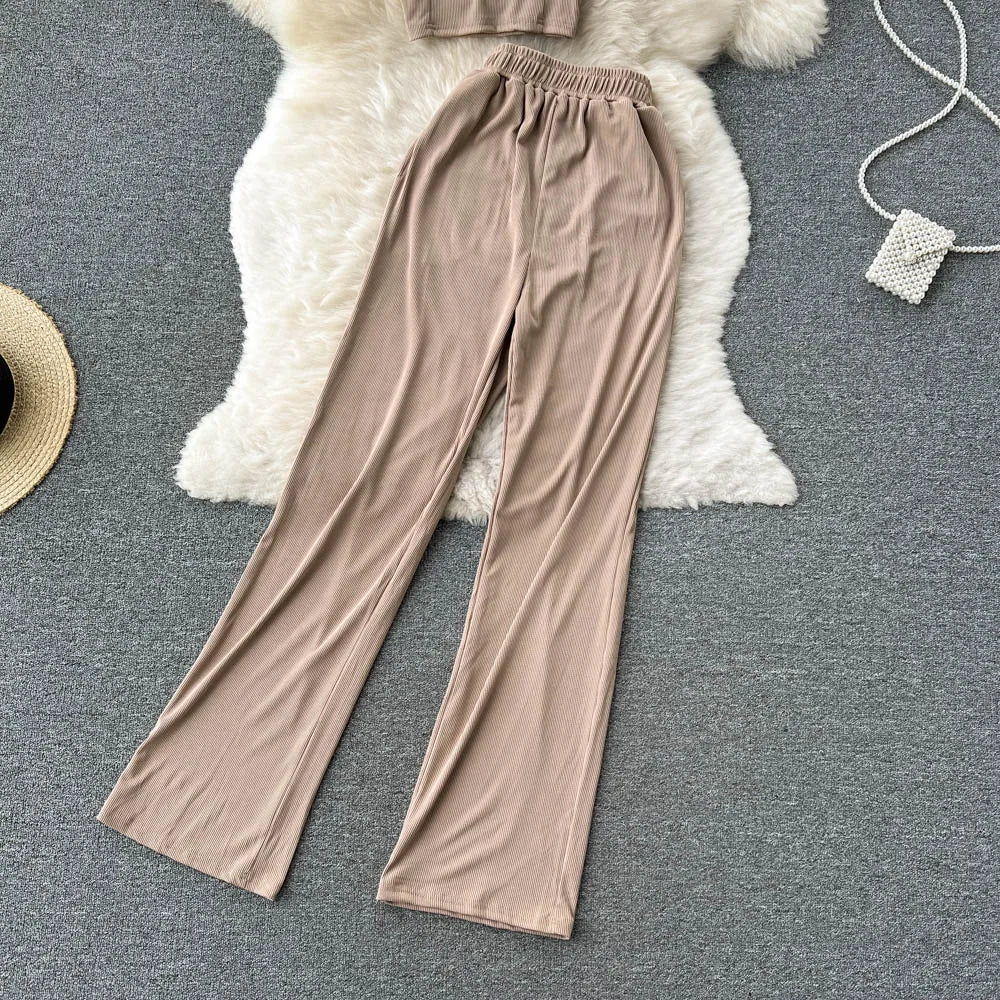 Women Solid Sexy Two Pieces Sets